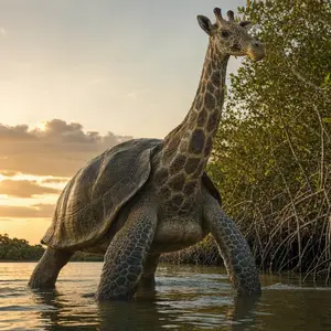Giraffe + Sea turtle